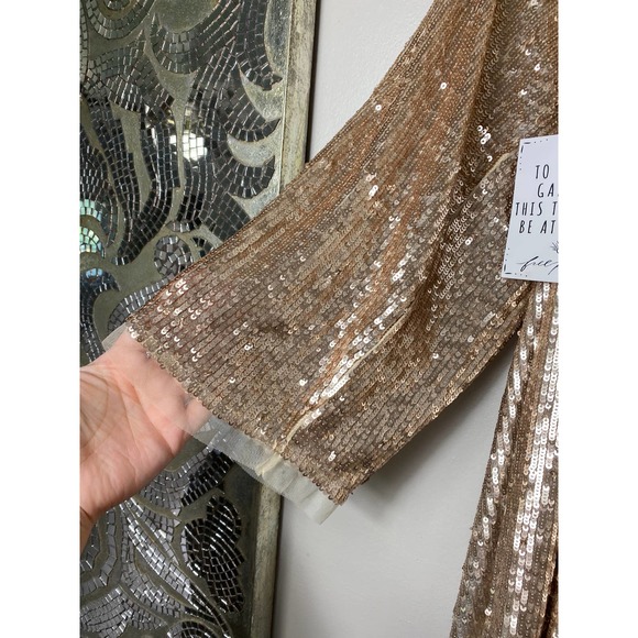 Free People Gold Sequin Romper - Picture 6 of 14